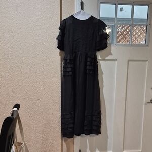 Unlogical Poem Black Ruffle Dress